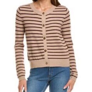Fate Tan and Brown Striped Cardigan